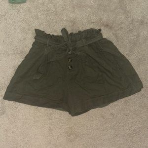 Green American Eagle High-wasted Tie-shorts